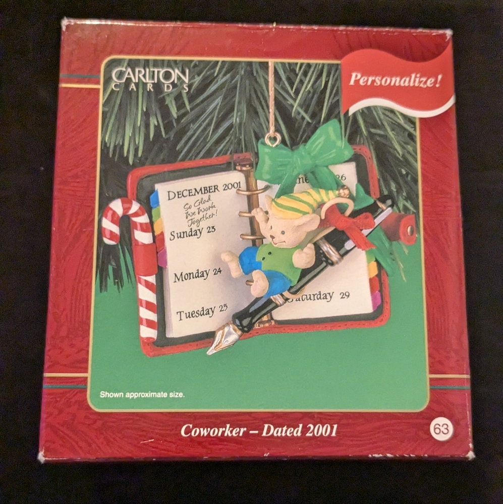 Heirloom Collection Coworker Day Planner Mouse Ornament